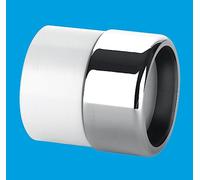 ABS32/35G-CB Compression Connector White/Chrome 1 1/4" x 32 / 35mm, Material Brass, Rubber & Plastic, Pack of 1