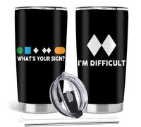 Absacie Ski Gifts for Men Women, Skiing Snowboarding Gifts, 20oz Stainless Steel Tumbler with Lid Straw, Sign
