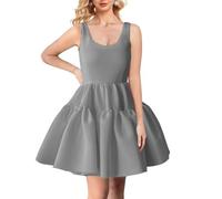 Abschlusskleider Kurze Mini-Cocktail-Abschlussballkleider aus Satin für Teenager YIAX95 Grey UK30