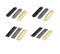 ABSDWIF 1 PCS Concealed Buckle Embedded Sliding Door Handles Pull Rectangular or Elliptic Edgeflat Concealed Handles and Knobs(Square -A- Grey)