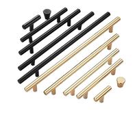 ABSDWIF Stainless Steel Straight Cupboard Handles Knobs Brushed Black Gold Kitchen Door Handles Cabinet Pull Furniture Handle(Black 76mm)