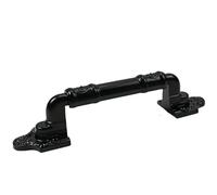 ABSDWIF Vintage Black Metal Door Handles with Gloss Finish, Rustic Barn Door Pulls for Cabinet, Wardrobe, Sliding Doors - Durable Metal