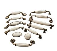 ABSDWIF Zinc Alloy Antique Bronze Ceramic White Cabinet Handles Drawer knobs Wardrobe Door Handle European Furniture Hardware(1022-96)
