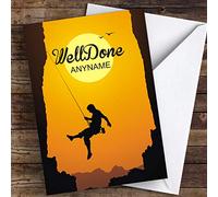 Abseil challenge Well Done Personalised Greetings Card - Congratulations Card, Personalised Well Done Card, Custom Congratulations Card