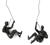 Abseiling Man Looking Up Ornament Black