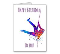 Abseiling Rock Climbing Birthday Card Happy Birthday Watercolour effect (envelope included)