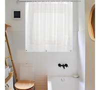 ABSENK Waterproof Shower Curtain for Window Inside Shower, 24 x 36 Inches Short Plastic Bathroom Window Curtain Heavy Duty Vinyl with Hooks, Silky Frost, 24x36