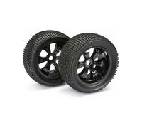 Absima 1/8 Scale Truggy Pre-Glued Black 17mm Hex Dirt Wheel and Tyre 2 PACK