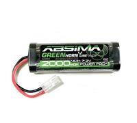 Absima 2000mAh 7.2V 10C NiMH RC Car Battery w/Tamiya Connector Greenhorn 4100005
