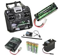 Absima RC Car Stick Radio Bundle: 2000mAh Battery, SR4S Radio - Ideal for Tamiya