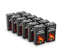 ABSINA 12x 9V battery smoke alarm alkaline - 9V batteries long-lasting & leak-proof - 9 volt batteries for smoke alarm, fire alarm battery, square battery 9V, batteries 9V, 9 volt battery