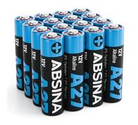 ABSINA 16x 27A battery 12V for remote control & more - 27A 12V alkaline battery Leak-Proof & Long-Lasting - 27A 12V battery, A27 batteries, MN27 battery, 12V 27A battery