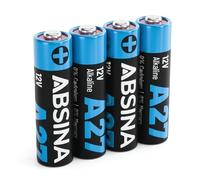 ABSINA 4x 27A battery 12V for remote control & more - 27A 12V alkaline battery Leak-Proof & Long-Lasting - A27 batteries MN27