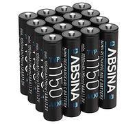 ABSINA AAA rechargeable batteries 1150 16 Pack - NiMH rechargeable batteries AAA with 1.2V & at least 1050mAh - Rechargeable AAA batteries ideal for cordless phone - Rechargeable battery AAA