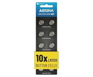 ABSINA AG10 LR1130 Battery 1.5V Alkaline Leak-Proof & Long-Lasting