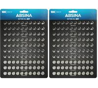 ABSINA button batteries mixed 200 pack Alkaline 1.5V - 20x AG1, AG4, AG10 / 30x AG3 / 10x AG13 - Assorted watch batteries - button cell assorted