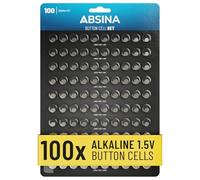 ABSINA Button Batteries Mixed Pack of 100 Alkaline 1.5V