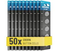 ABSINA CR2016 3V lithium coin cell battery for car keys, scales and more