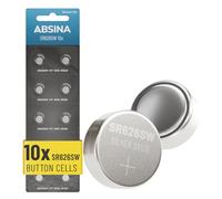 ABSINA SR626SW Battery 1.55V Silver Oxide Pack of 10 - Leakproof & Long-Lasting 377 Watch Battery - 377 / SR66 / SR626 / 626 / AG4 - SR 626 SW Watch Batteries