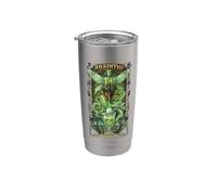 Absinthe Set with Glass, Spoon and Fountain Stainless Steel Insulated Tumbler