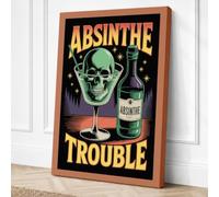Absinthe Trouble Vintage Canvas Wall Art Print 18x12 Inch