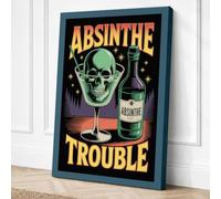 Absinthe Trouble Vintage Canvas Wall Art Print 30x20 Inch