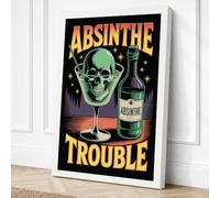 Absinthe Trouble Vintage Canvas Wall Art Print 36x24 Inch