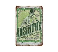 Absinthe Wall Metal Poster Retro Plaque Warning Tin Sign Vintage Iron Painting Decoration Funny Hanging Crafts for Bar Garden Bedroom Restaurant tin Sign20 x 30 cm (8 x 12 Zoll)-63