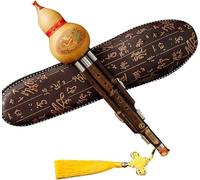 ABSJDA Beginner's Cucurbit Flute Musical Instrument Playing Hulusi In C Flat B In A Key Three-tone Cucurbit Flute Easy To Learn Durable Gourd Flute Gift, Self-study(G-key)