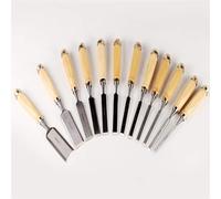 ABSJDFD 12 Pcs Wood Chisel Set Woodworking Carving Hand Tools Professional Woodworking/Carpentry Gouges with Wood Handles
