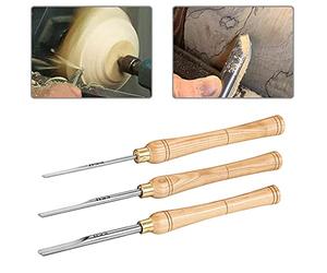 ABSJDFD Woodworking Woodworking Turning Tools Set 3 Pcs Wood Lathe Chisel Set Woodturning Tools for Beginners and Professionals(Size:3 Set) (3 Set)