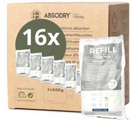 AbsoDry - Dehumidifier Refill Pack 16 x 600 g - AbsoDry Compatible - Prevents Odour & Binds Moisture - Desiccant Bag with Granules for Room Dehumidifier - Dehumidifier Refill Pack