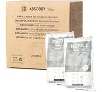 ABSODRY duo family Moisture Absorber Refill Bags 2 x 60 m3 for Hanger and Bag Small Dehumidifier for Bedroom Bathroom RV Closet Air Cleaner Odor Eliminator Moisture Bags Up to 90 Days 2x165 SqFt 2Pk