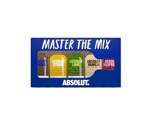 Absolut Mix Miniature Pack with Original, Citron, Lime, Vanilia and Raspberri Flavoured Swedish Vodka, 5 x 5cl