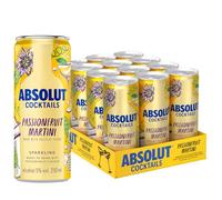 Absolut Passionfruit Martini Vodka Cocktail Cans - Pre-Mixed, Ready to Drink Fruity Sparkling Cocktail - Case of 12 x 250ml