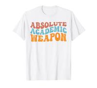 Absolute Academic Weapon for Students T-Shirt, Men, White, 4X-Large