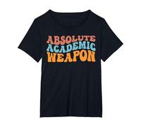Absolute Academic Weapon for Students T-Shirt, Women's Plus, Black, 1X