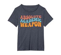 Absolute Academic Weapon for Students T-Shirt, Women's Plus, Heather Blue, 1X