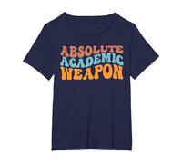 Absolute Academic Weapon for Students T-Shirt, Women's Plus, Navy Blue, 1X