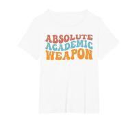Absolute Academic Weapon for Students T-Shirt, Women's Plus, White, 2X