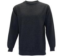 Absolute Apparel Mens AA24 Regular Big Size Gym Sterling Sweatshirt Crew Neck Charcoal