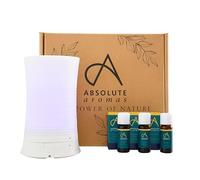 Absolute Aromas Aromatherapy Diffuser Gift Set - Ultrasonic Mist Diffuser with Pure Eucalyptus, Tea Tree, French Lavender Essential Oils - Relaxation, Wellness & Home Fragrance Set