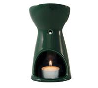Absolute Aromas Ceramic Green Oil Burner - to use with tealight Candle for Essential Oils