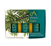 Absolute Aromas Christmas Essential Oils Set - Pack of 3 x 10ml - 100% Pure Clove Bud, Sweet Orange & Fir Balsam Essential Oils