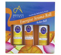 Absolute Aromas Aroma-Roll Energise 3 Pack - with Daybreak, Refresh & Focus Rollerballs