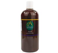 Absolute Aromas Neem Oil 500ml - 100% Pure, Natural, Cold-Pressed, Vegan and Cruelty Free - Moisturising Oil for Face, Hair and Skin