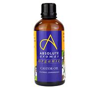 Absolute Aromas Organic Castor Oil 250ml in Glass - 100% Pure and Natural Carrier Oil - for Massage, Aromatherapy and Blending Essentials Oils
