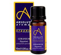 Absolute Aromas Organic Geranium Essential Oil 10ml - 100% Pure, Natural, Undiluted, Vegan and Cruelty-Free - for use in a Diffuser and Aromatherapy