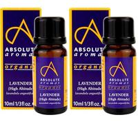 Absolute Aromas Organic Lavender High Altitude Essential Oil 10ml - 100% Pure, Natural, Undiluted, Vegan and Cruelty-Free - for use in a Diffuser and Aromatherapy (Pack of 2)