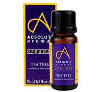 Absolute Aromas Organic Tea Tree Essential Oil 10ml - Pure, Natural, Undiluted, Cruelty Free and Vegan - for Aromatherapy, Diffusers and Face, Hair, Skin and Nail Care
